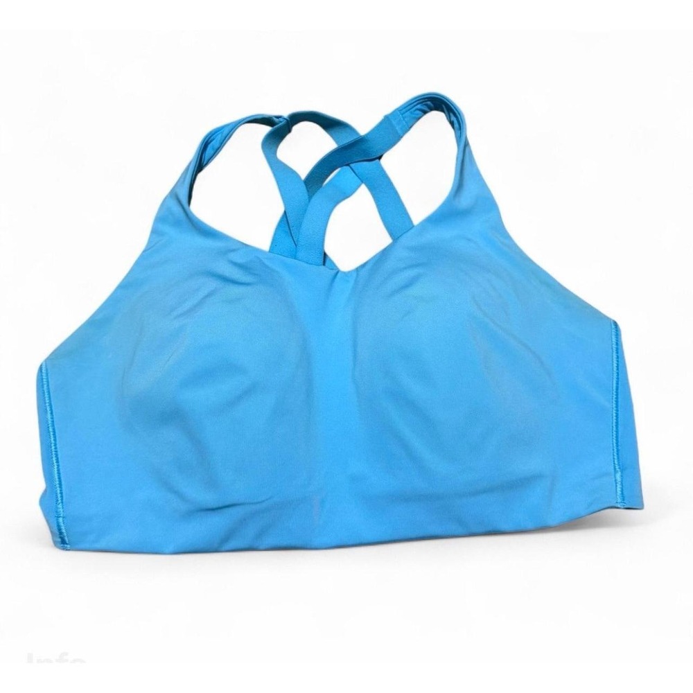 Lululemon Energy Bra Women's 36D Blue Strappy Cross Back Padded Sports Bra